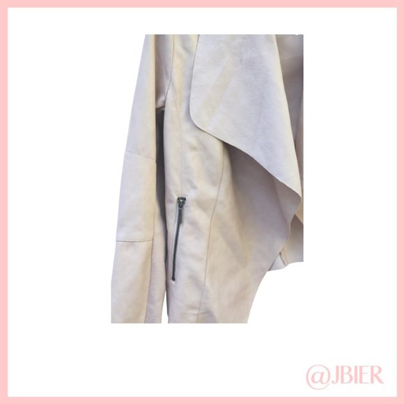 Bar III Blush Faux Leather and Suede Jacket - Picture 3 of 4